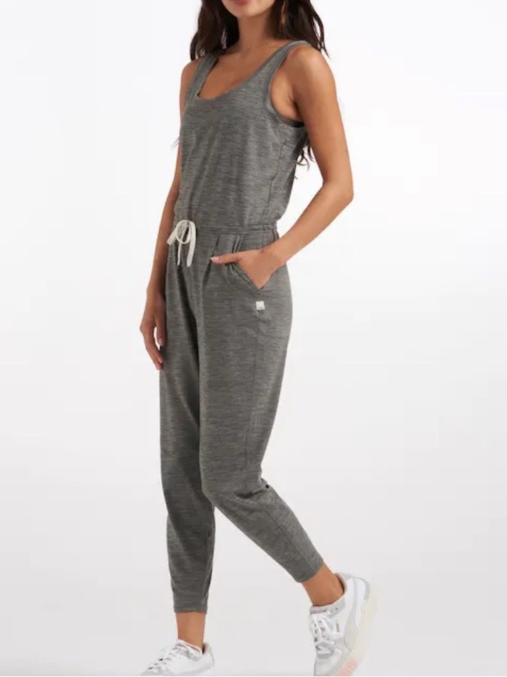 Vuori Lux Harem Jumpsuit heathered gray size large Like new Condition